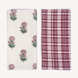 Meesha magenta pink tea towel set (Set of 2)