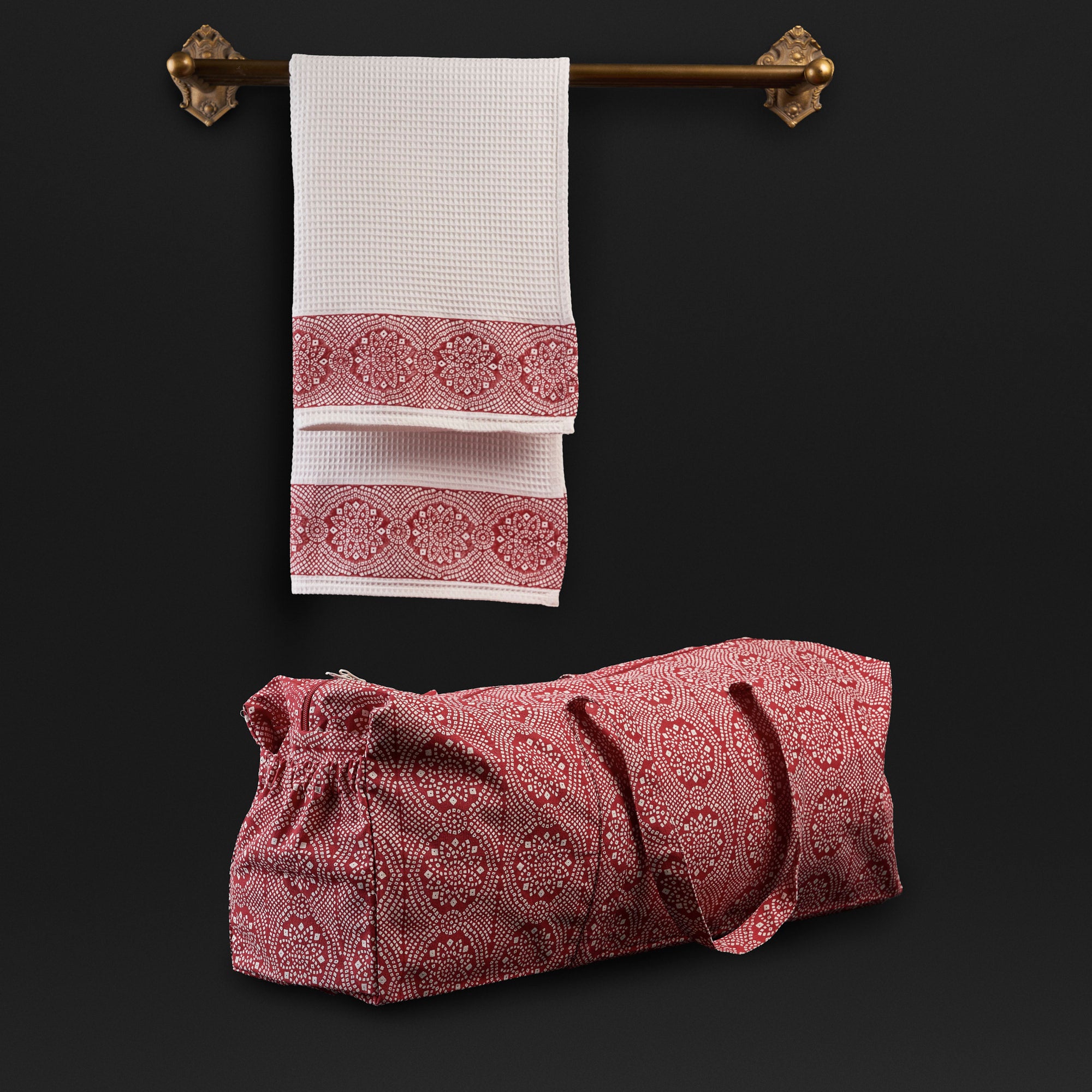 Mosaic Scarlet Red Sweat Towel