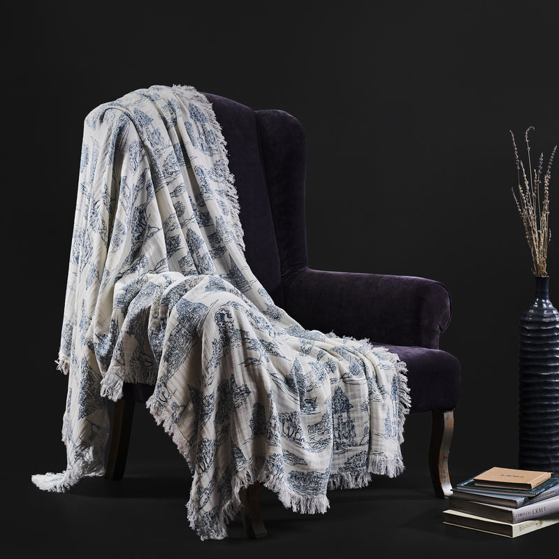 Vedika indigo throw