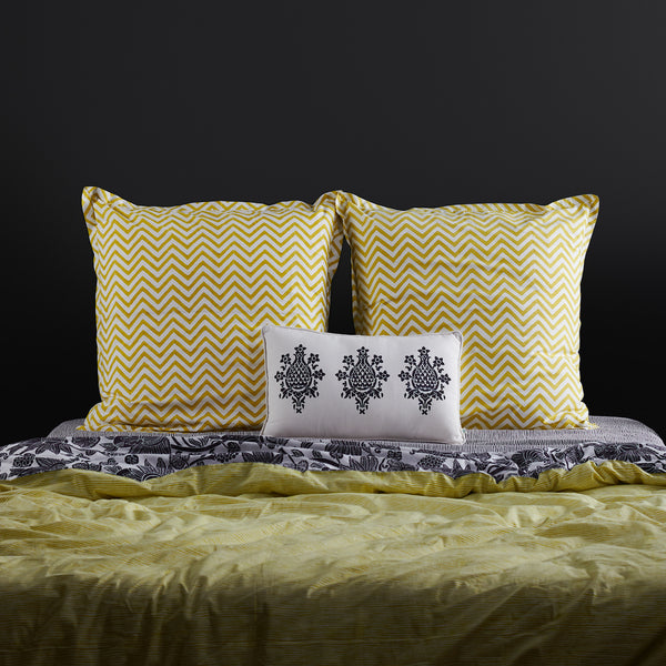 Chevron citron euro pillow sham