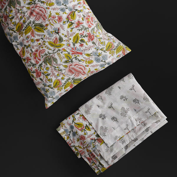 Jamila rose reversible duvet cover & pillow set