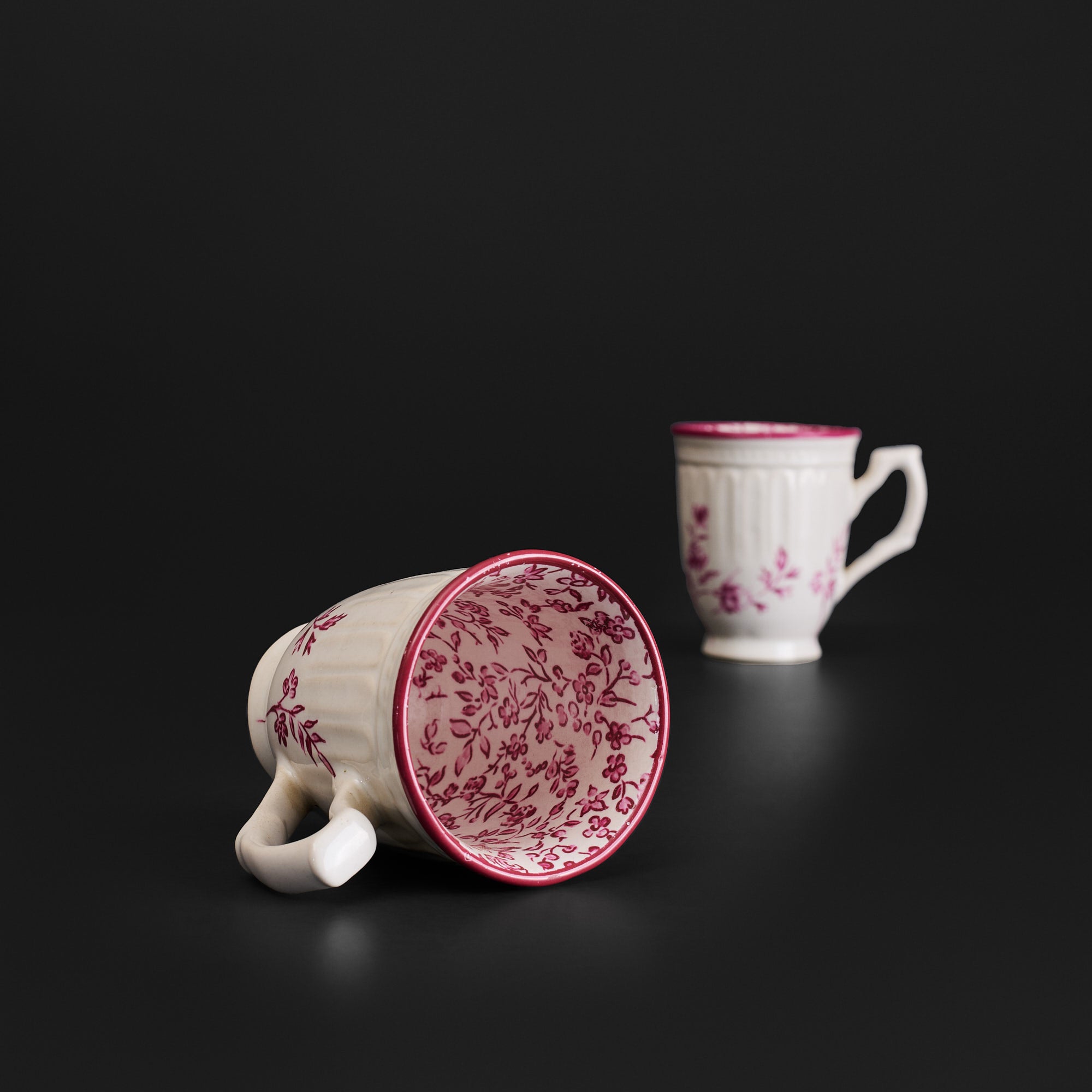 Tiana Floral Raspberry Pink Mug & Cookie Plate Set