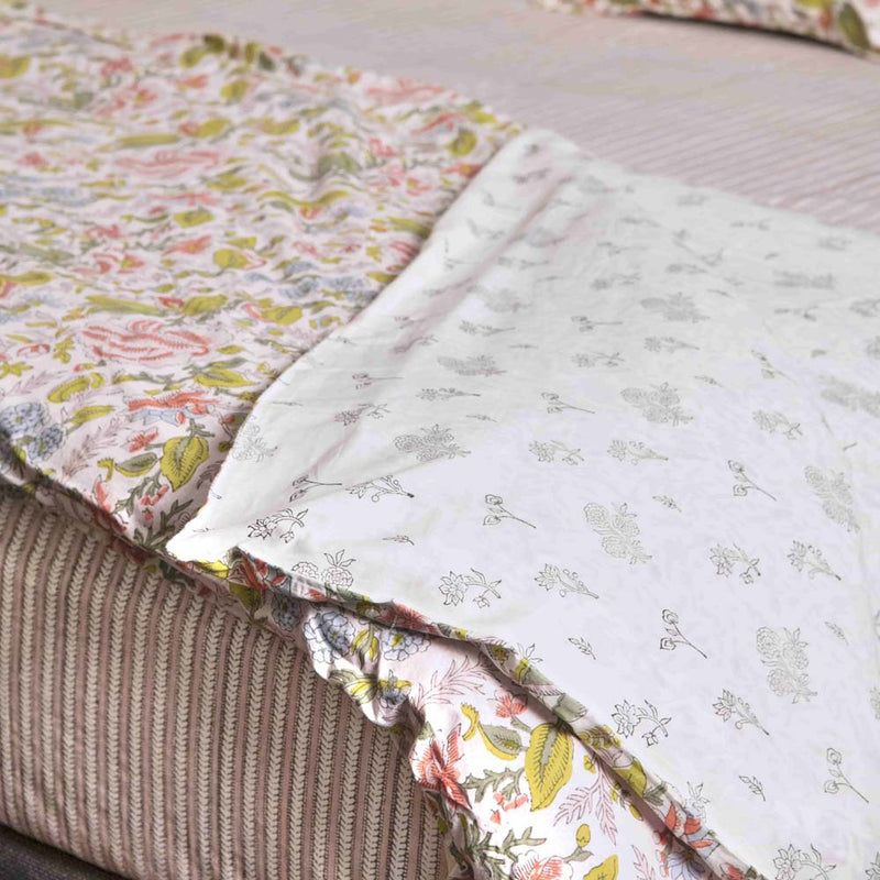 Jamila rose reversible duvet cover & pillow set