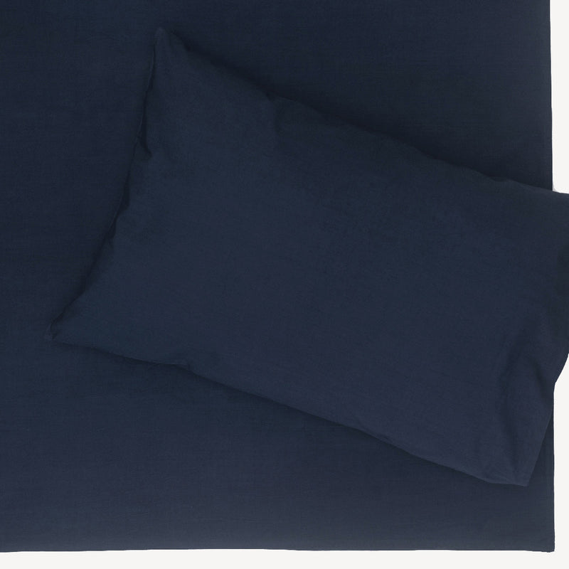 Navy solid bedsheet & pillow cover set