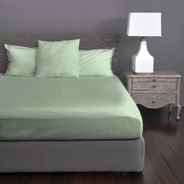 Sage solid bedsheet & pillow cover set
