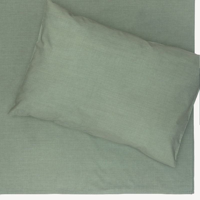 Sage solid bedsheet & pillow cover set