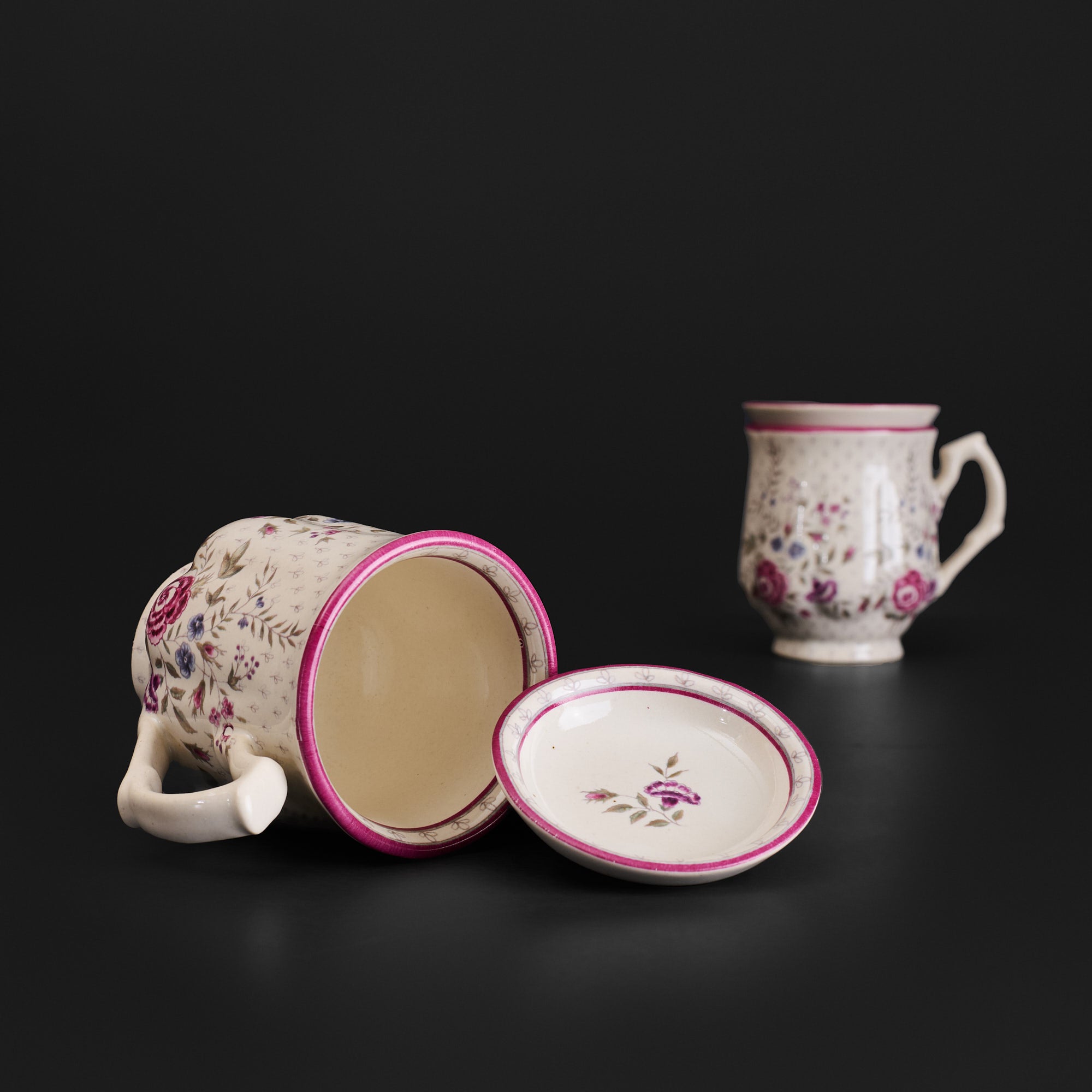 Rani Floral Old Rose Mug & Small Dish Set