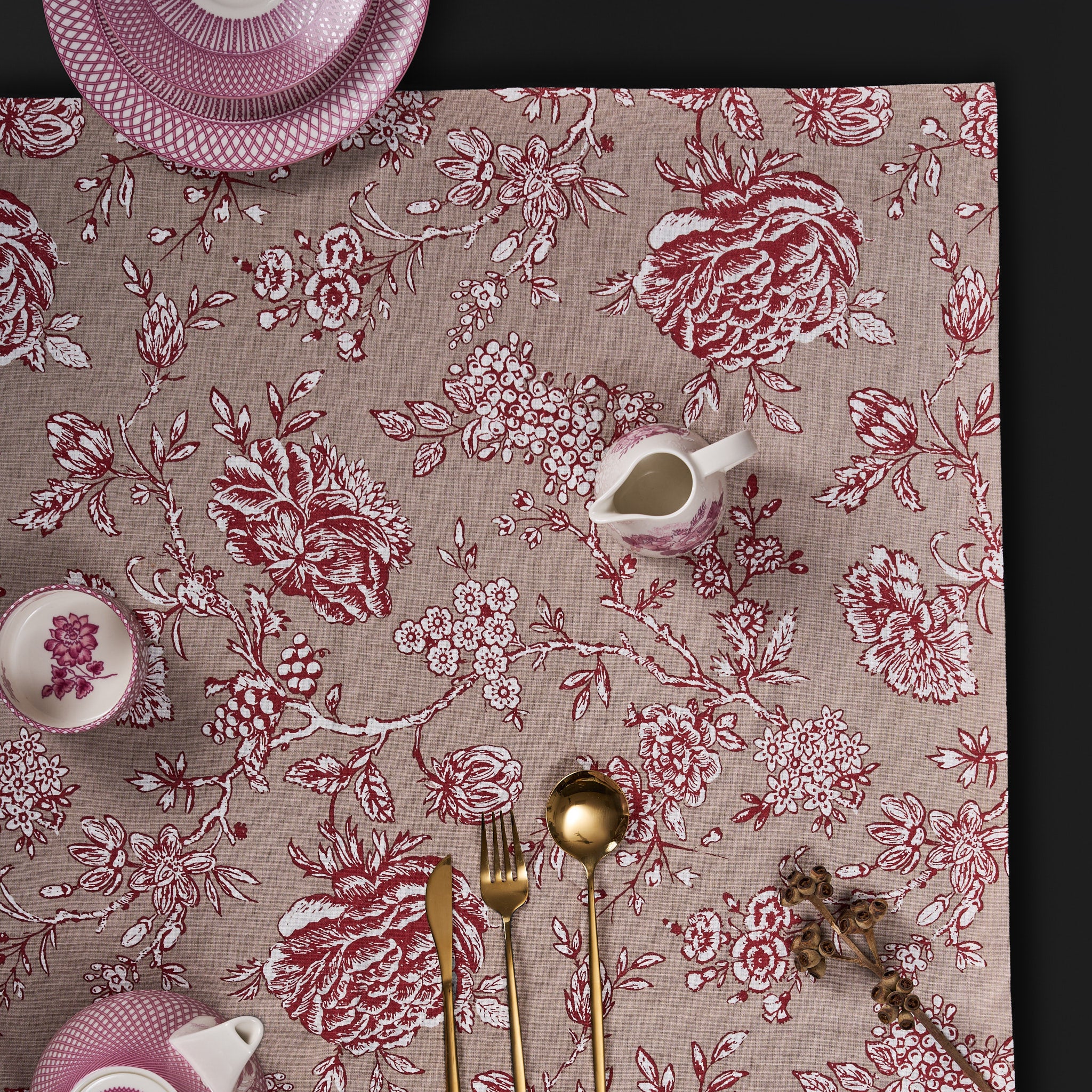 Ayana Cherry Red Tablecloth