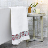 Zenia crimson bath towel
