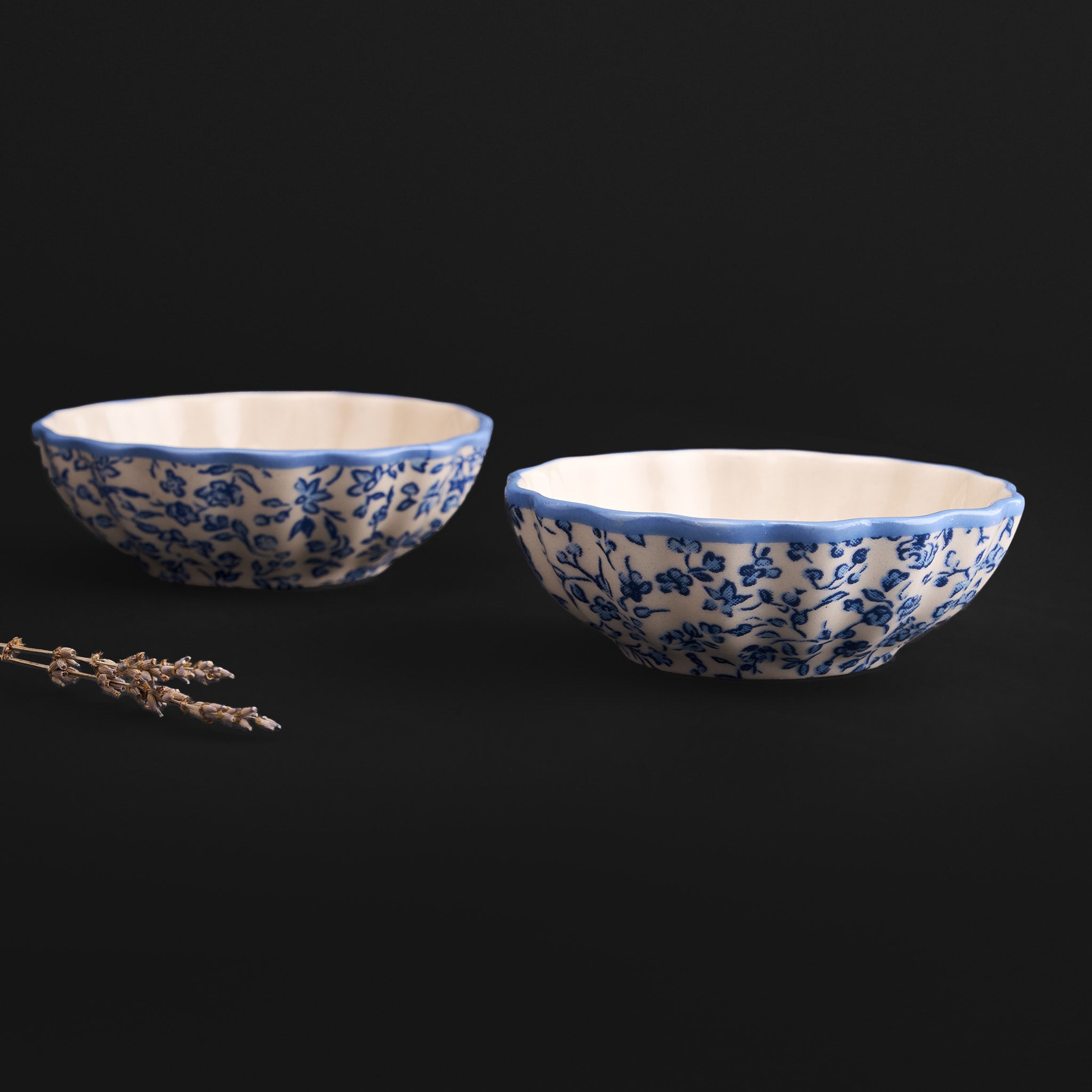 Tiana Cobalt Blue Petal Bowl Set