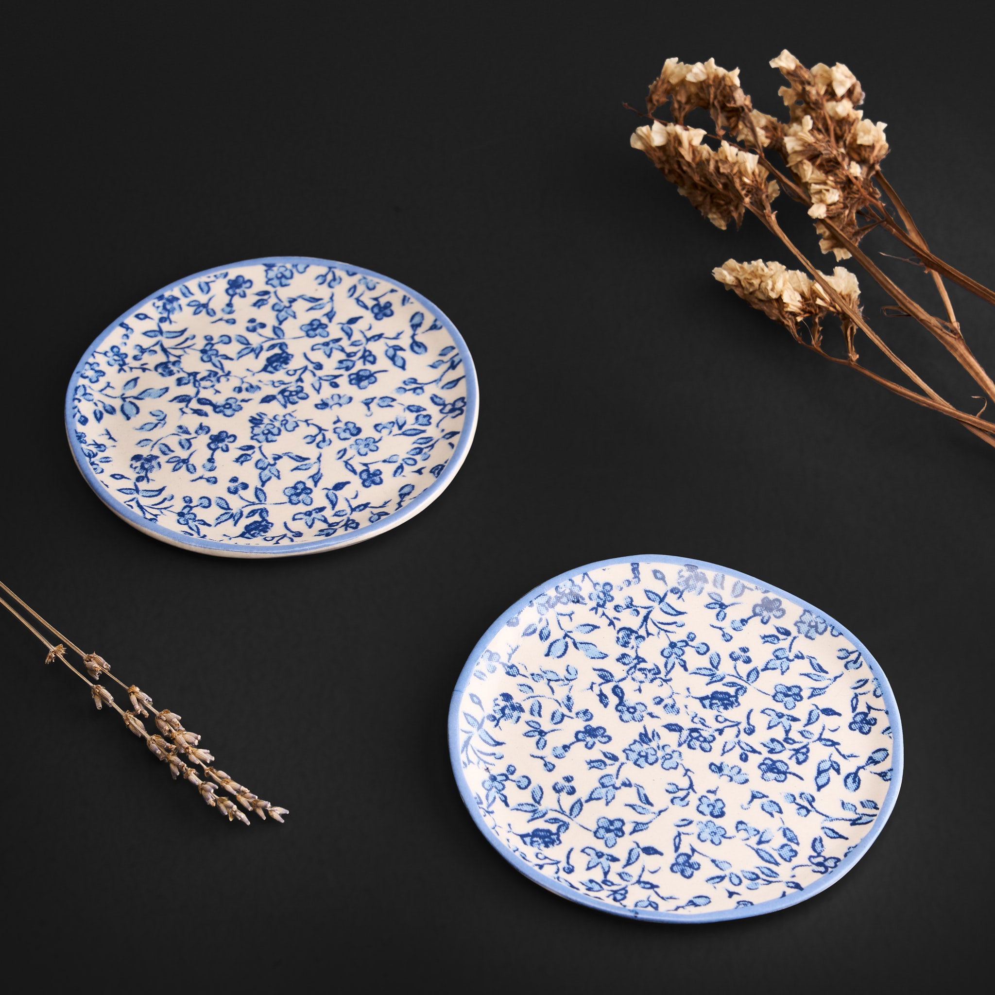 Tiana Cobalt Blue Tapa Plate Set