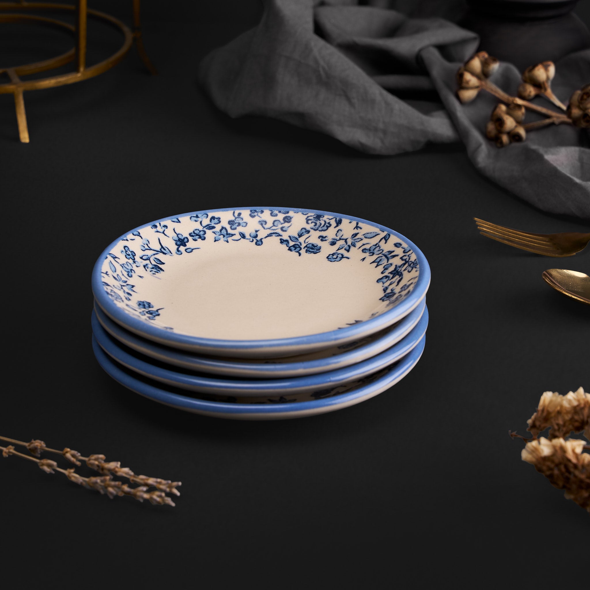 Tiana Cobalt Blue Mezze Plate Set