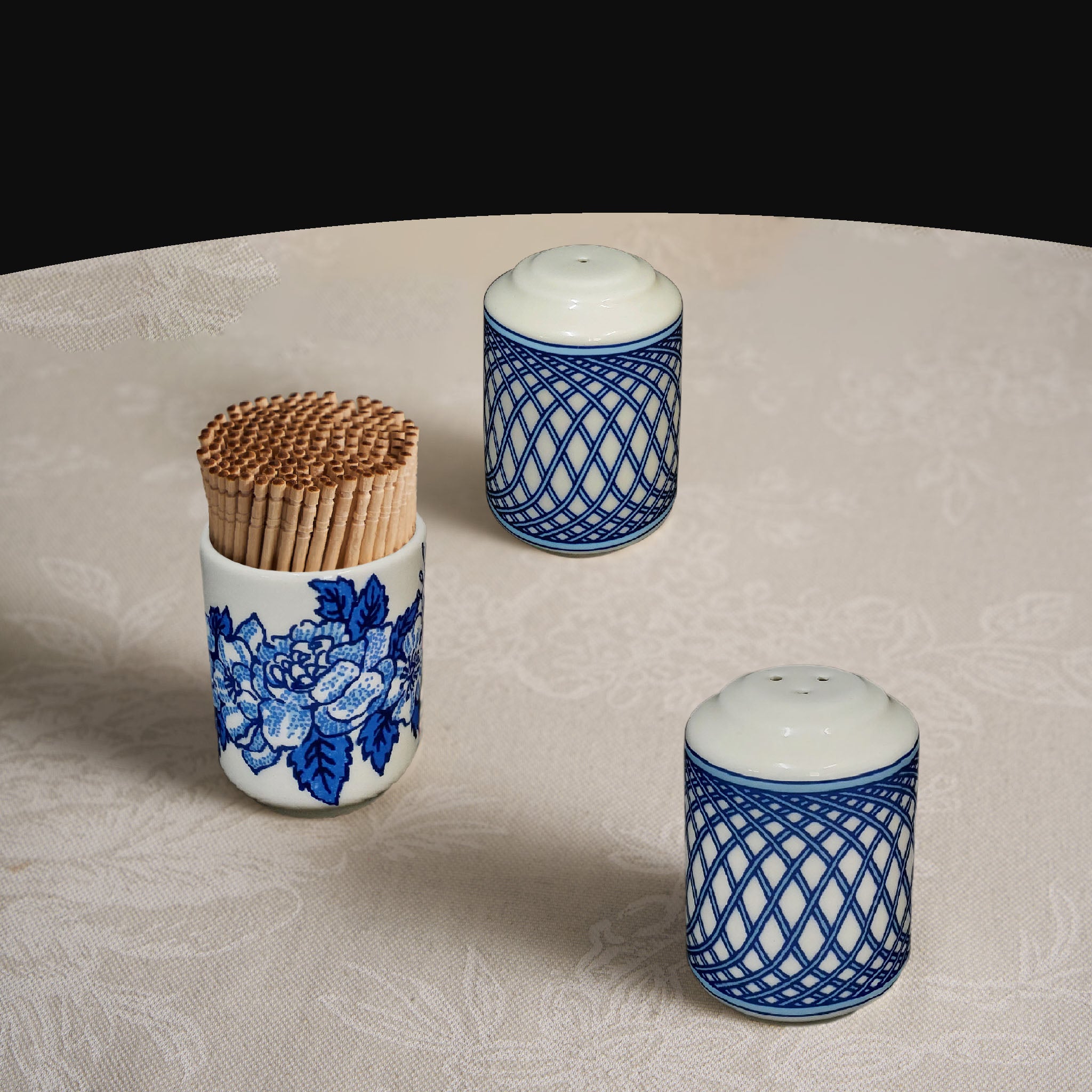 Renata China Blue Condiment Set