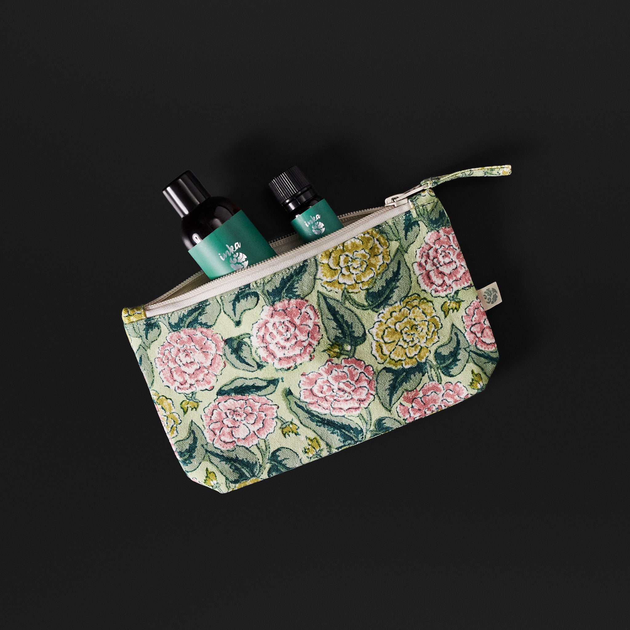 Dahlia Lime Travel Pouches