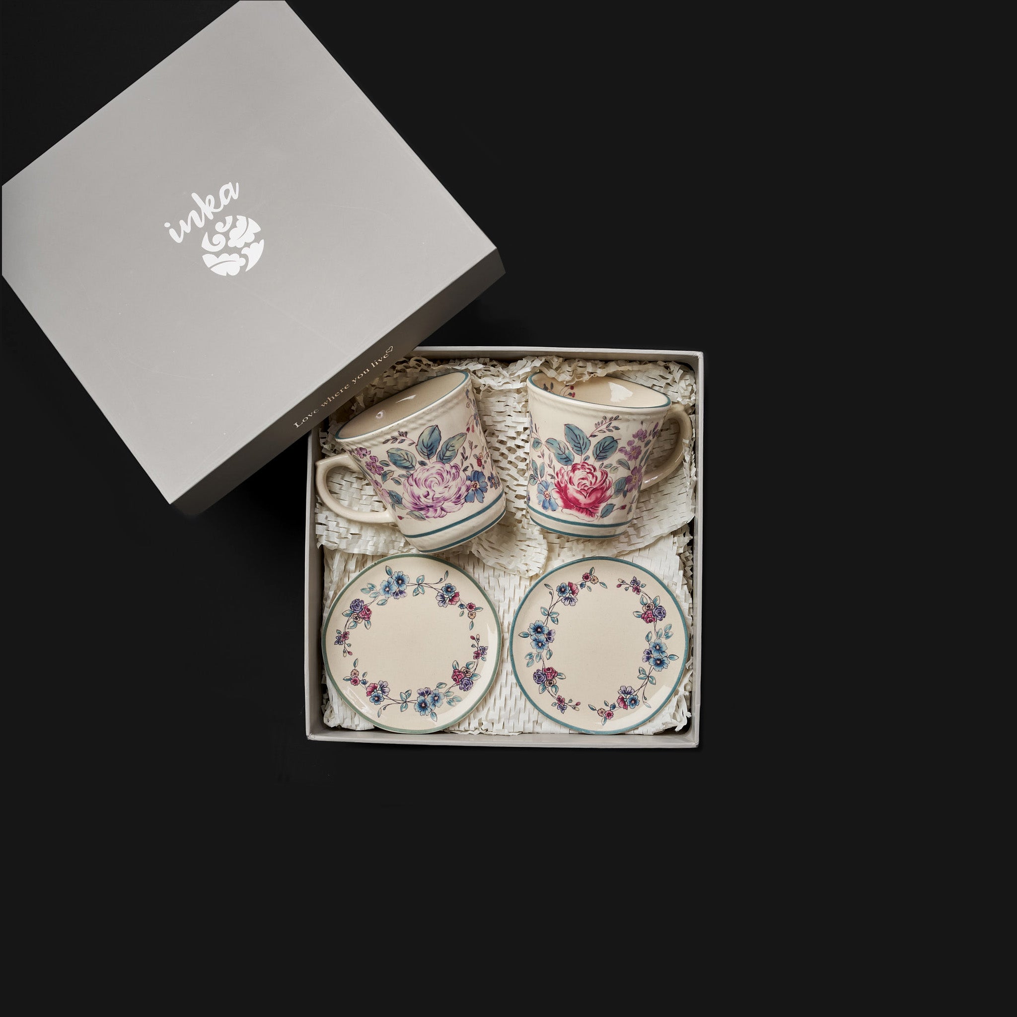 Mala Multicolour Mug & Tapa Plate Set