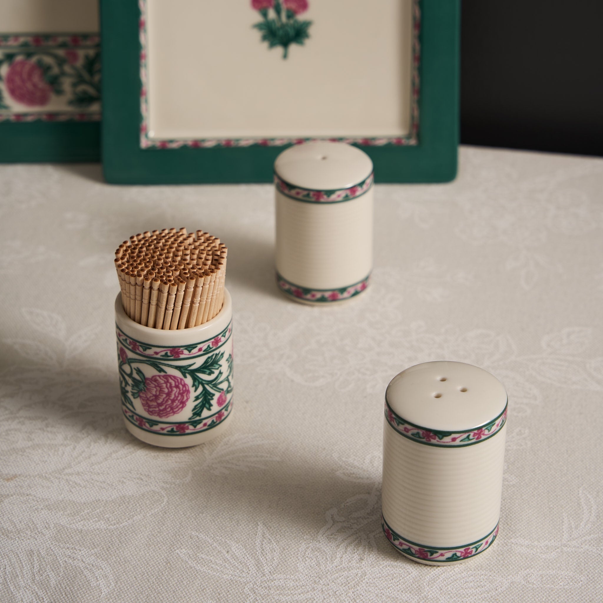 Meesha Mulberry Pink Condiment Set