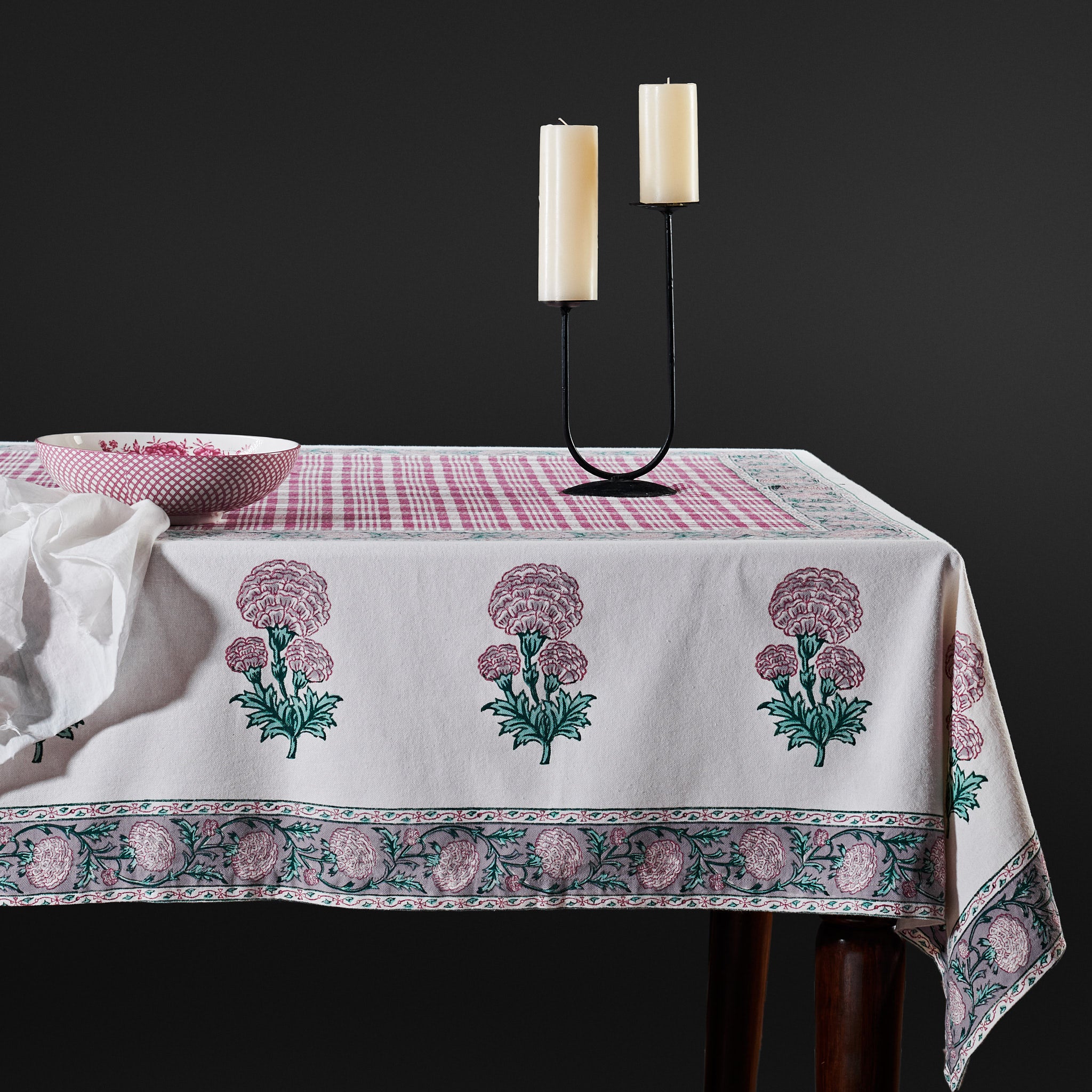 Meesha Magenta Pink Tablecloth