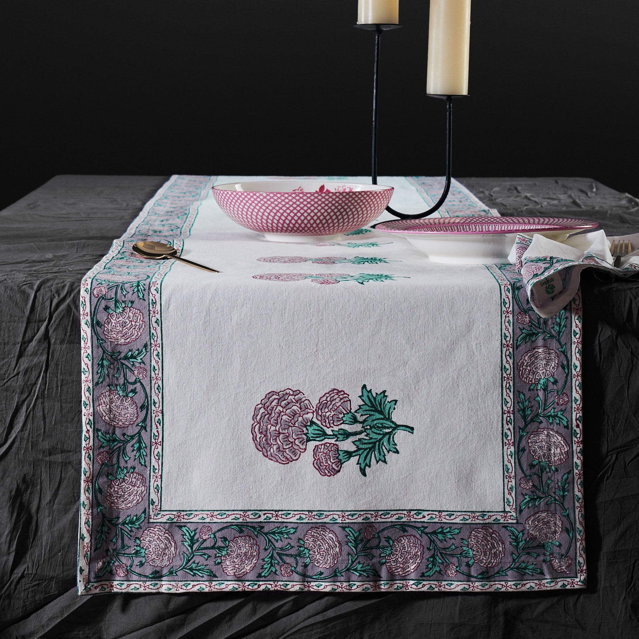 Meesha Magenta Pink Table Runner