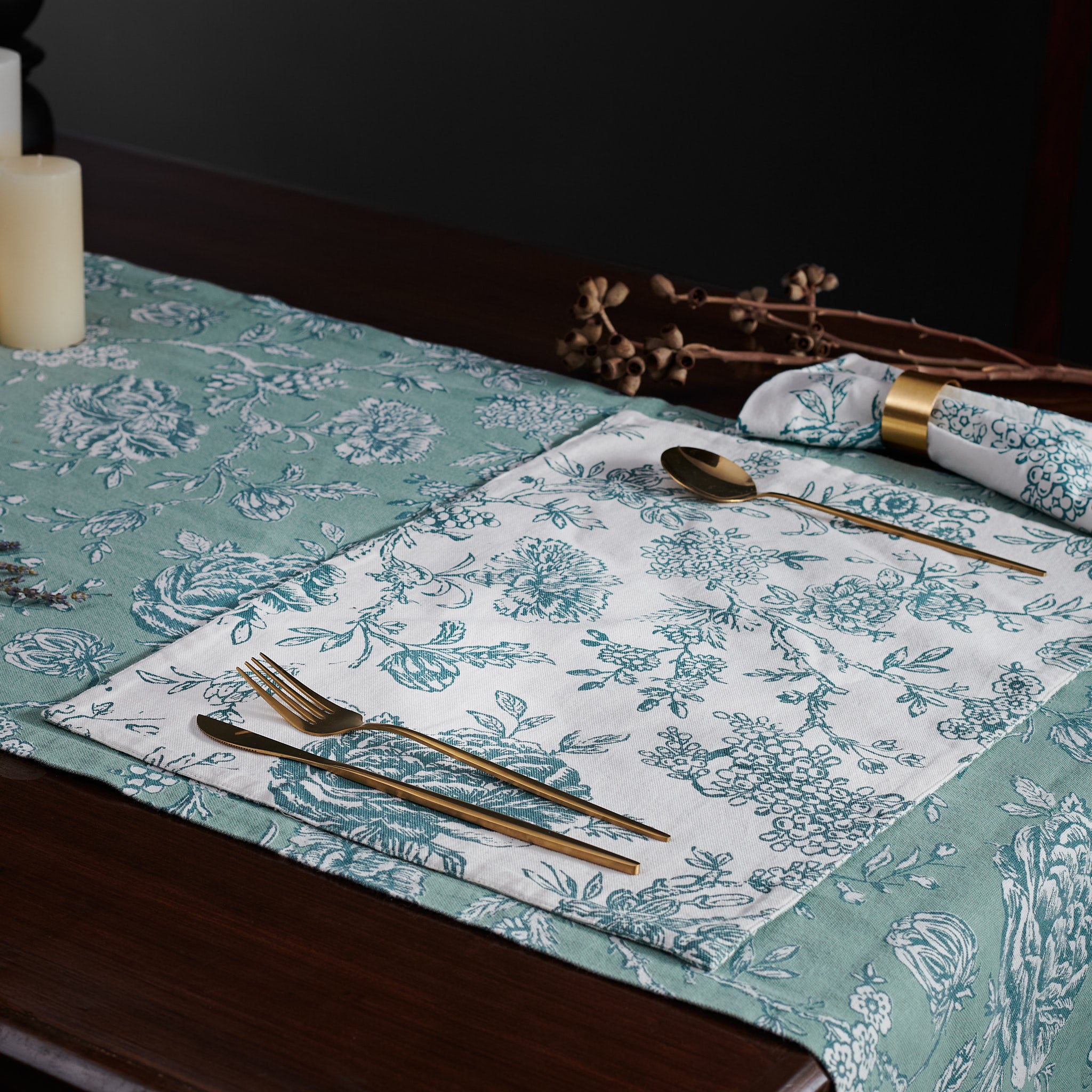 Ayana Sage Green  Reversible Placemats