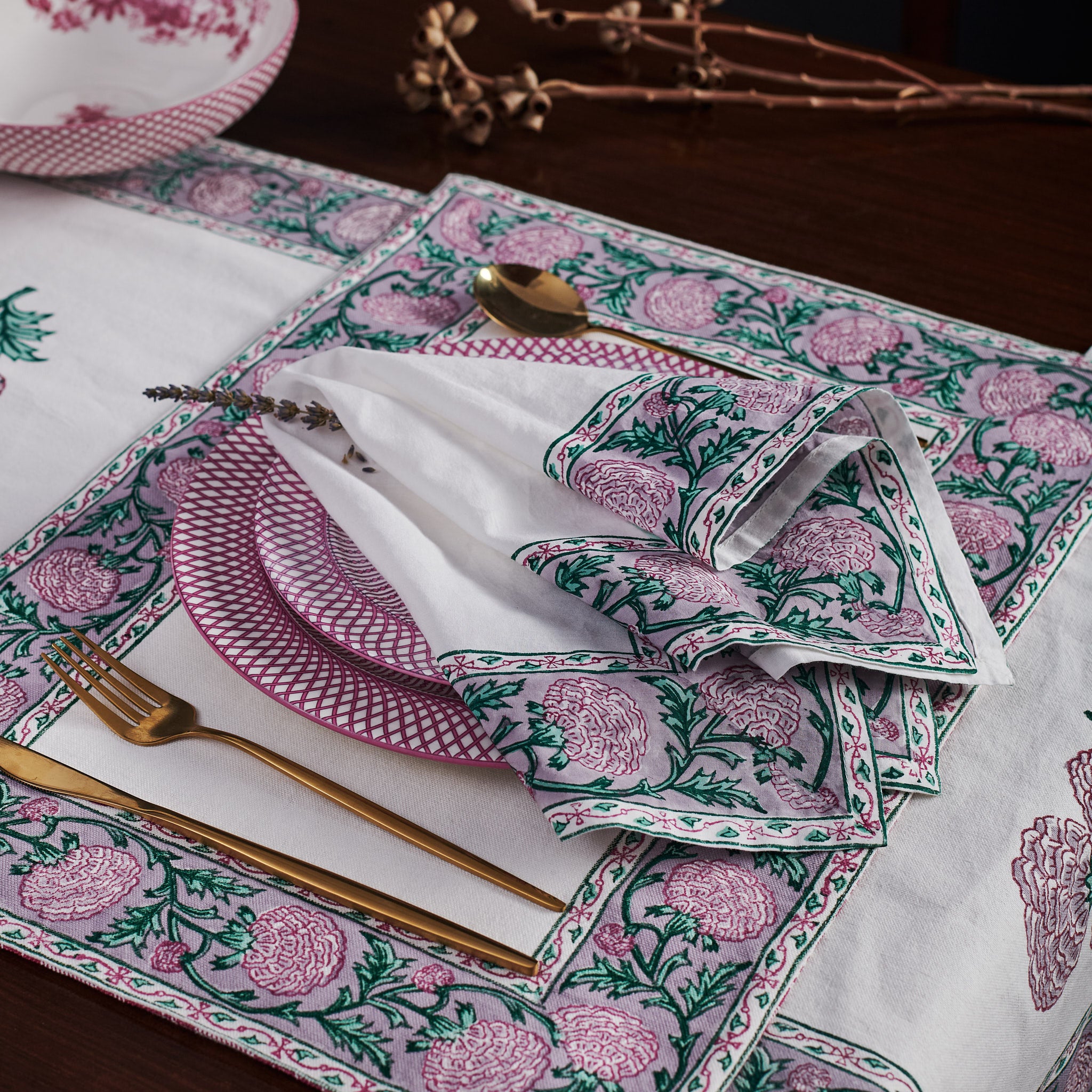 Meesha Magenta Pink Napkins