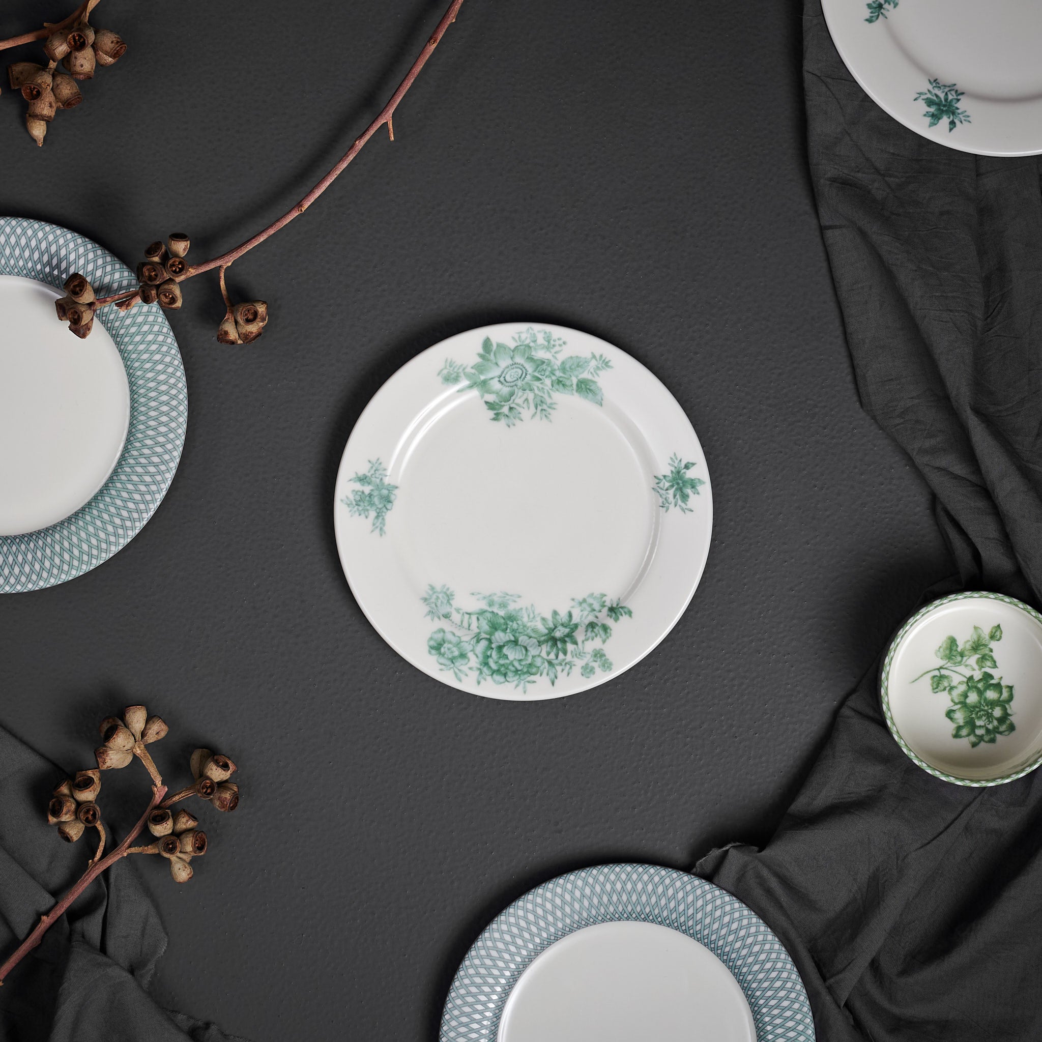 Renata Emerald Green Snack Plate Set