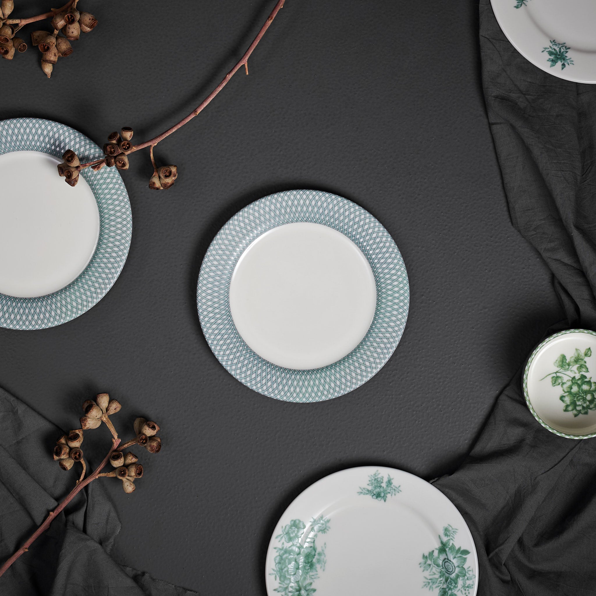 Renata Emerald Green Snack Plate Set