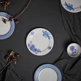 Renata china blue snack plate set (Set of 6)