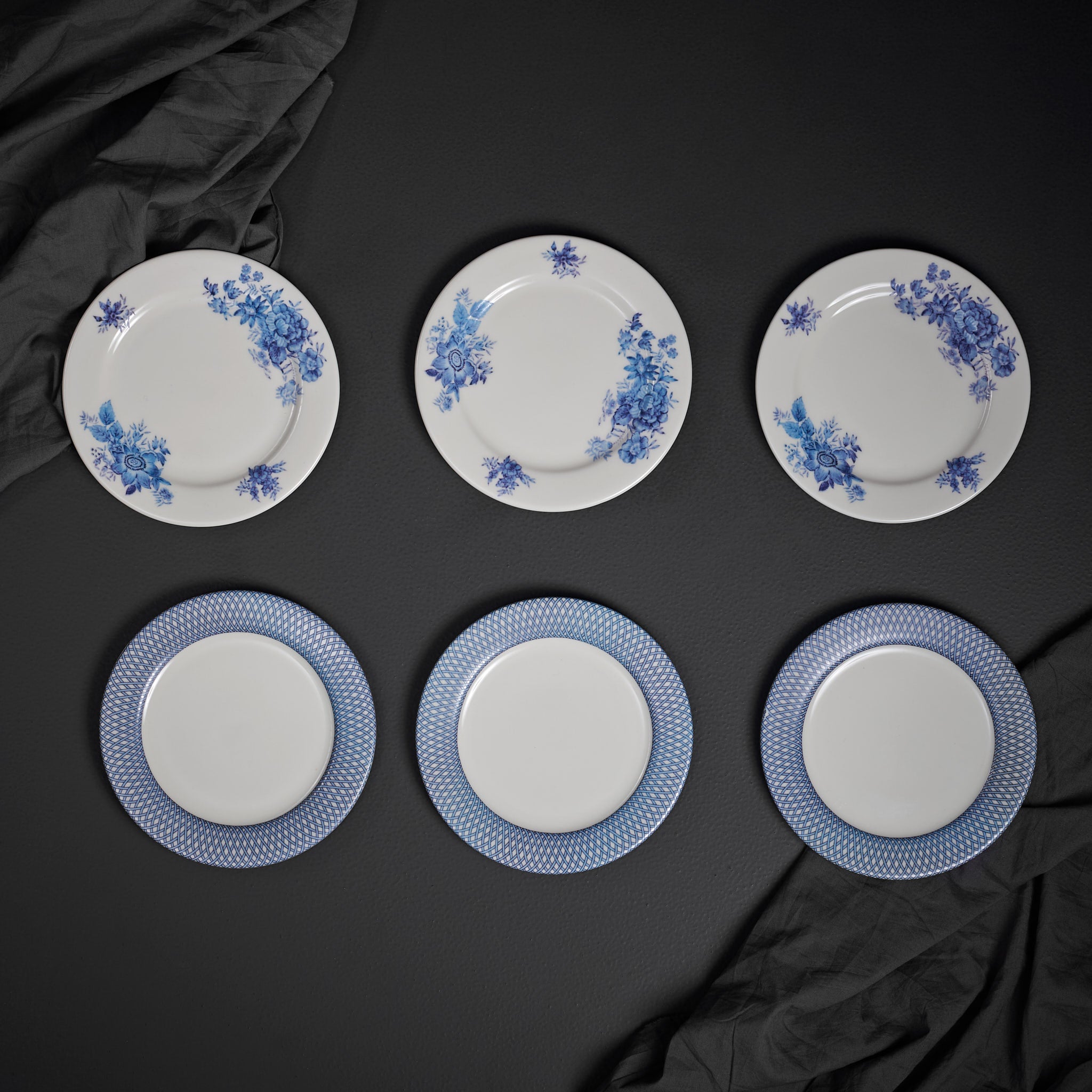 Renata China Blue Snack Plate Set