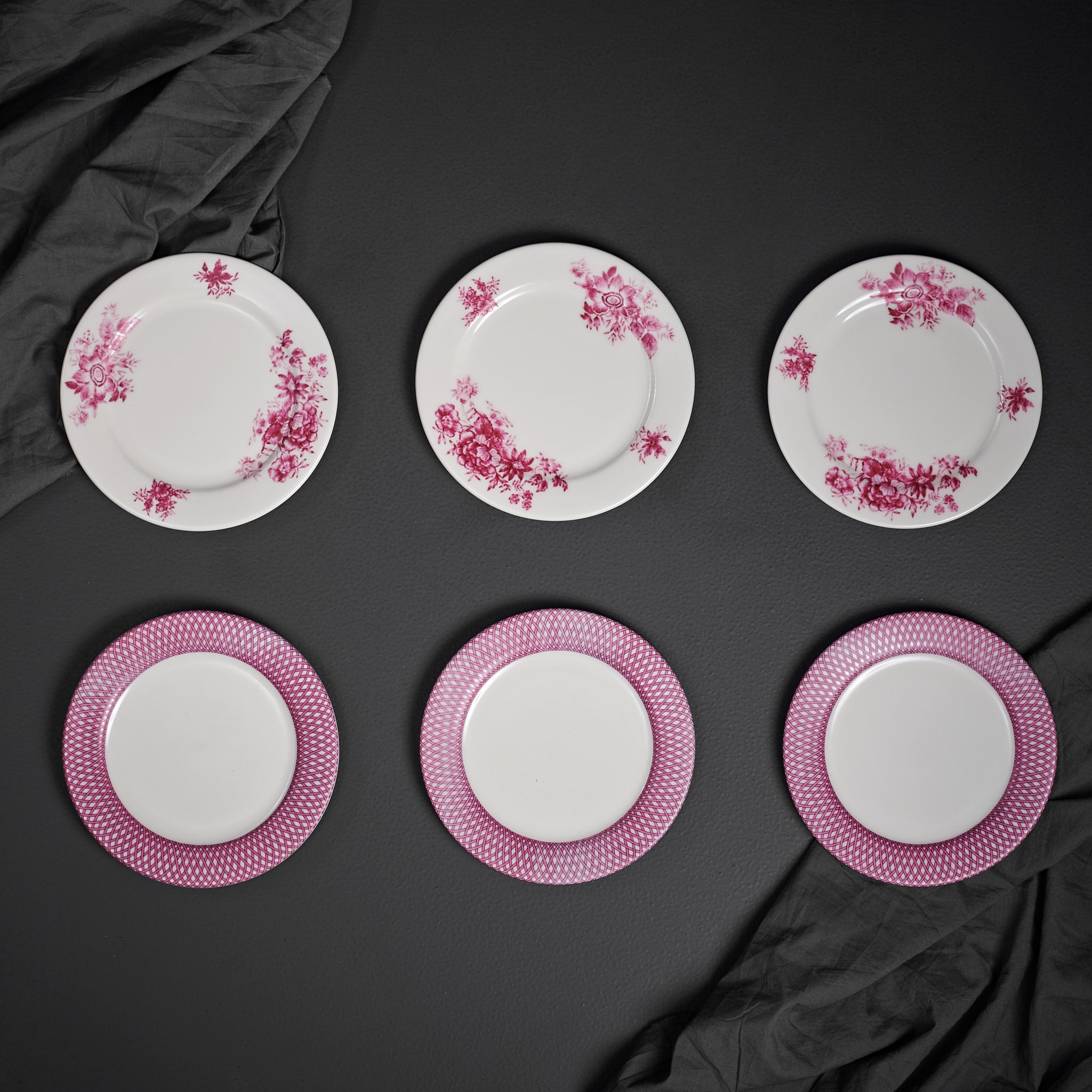 Renata Raspberry Pink Snack Plate Set