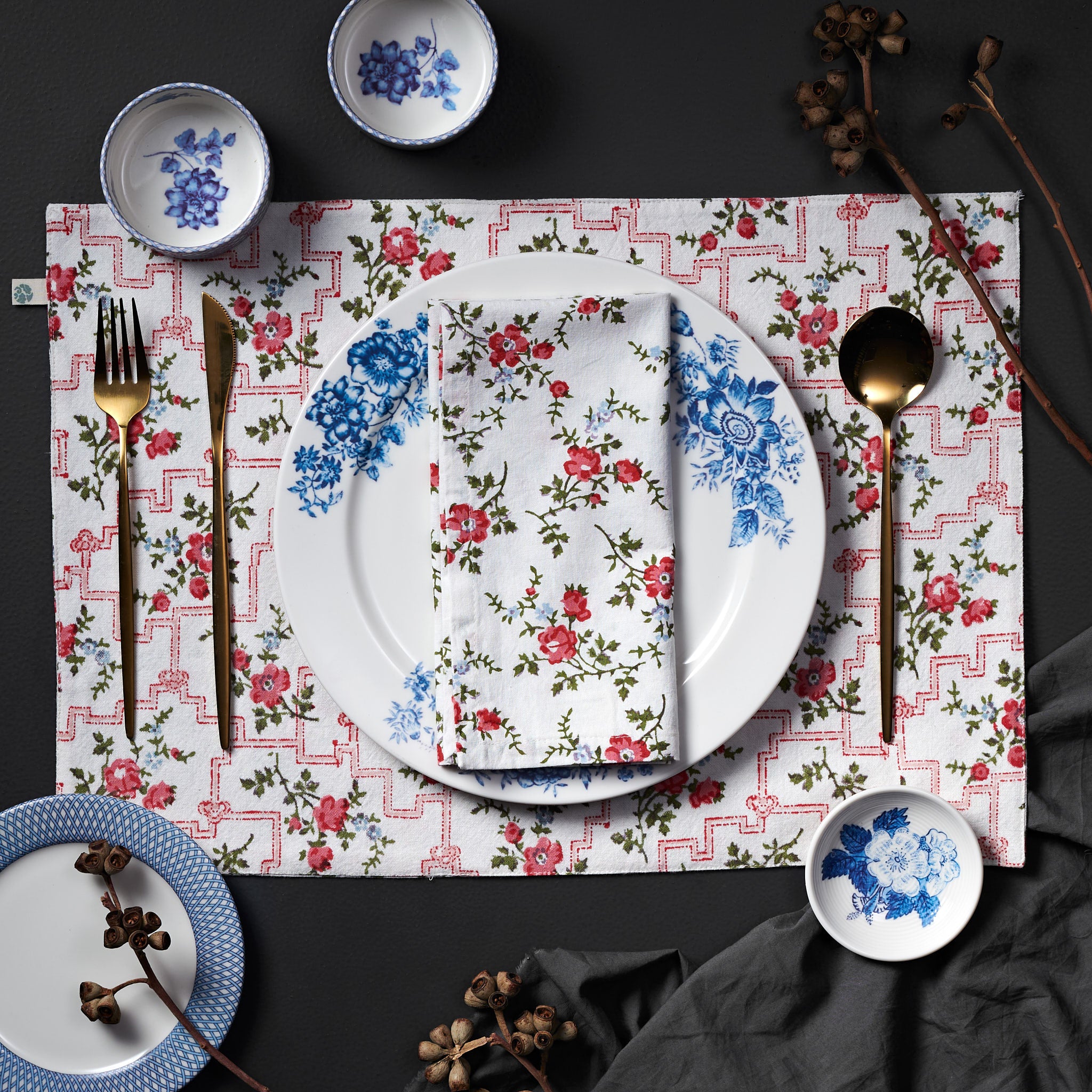 Leana Coral  Reversible Placemats