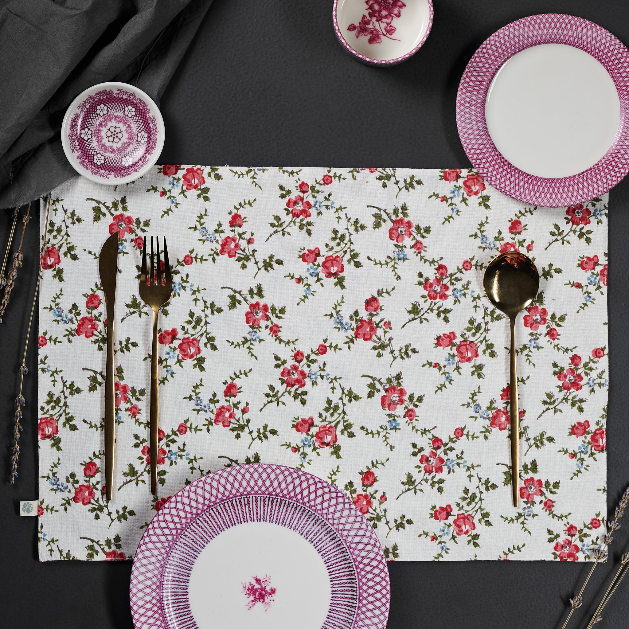 Leana Coral  Reversible Placemats