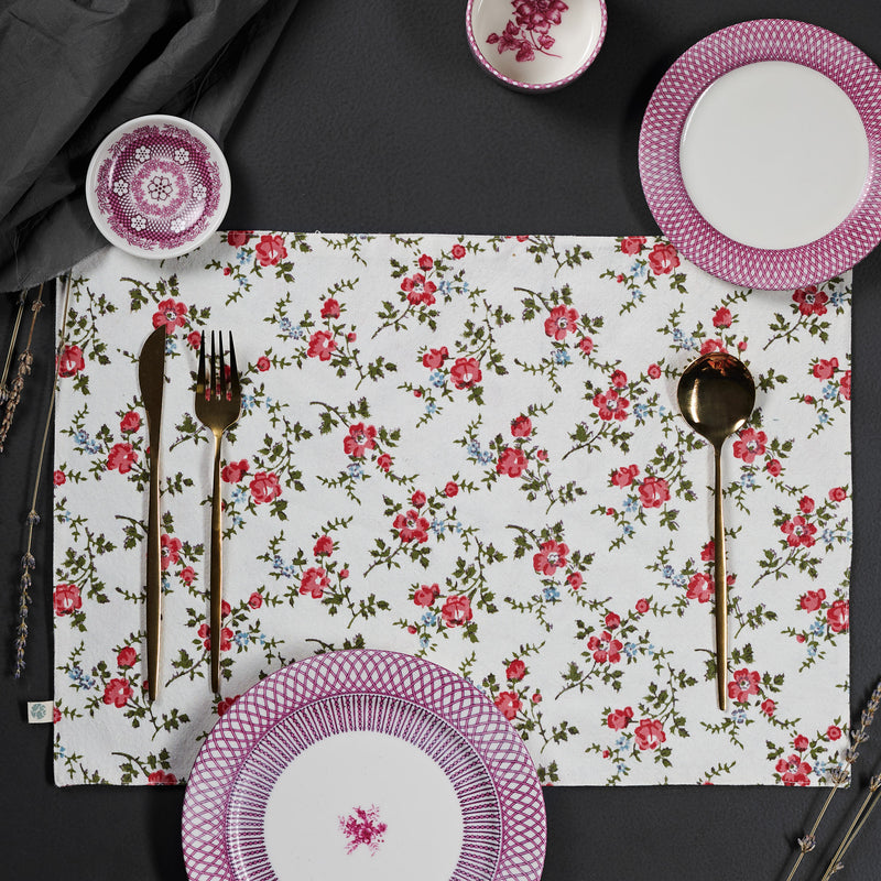 Leana coral reversible table mats (Set of 4)