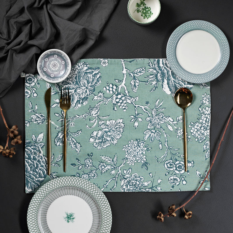 Ayana sage green reversible table mats  (Set of 4)