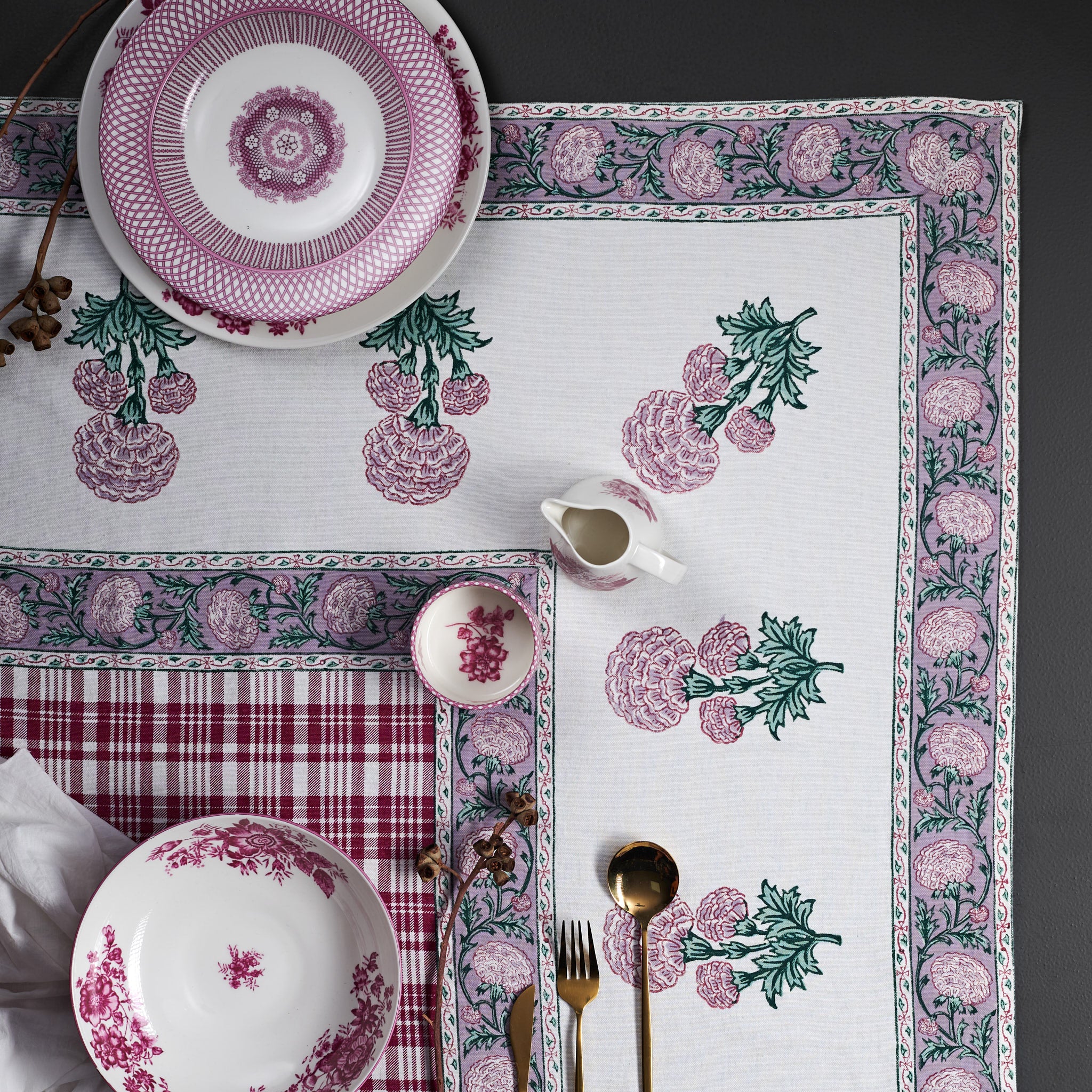 Meesha Magenta Pink Tablecloth