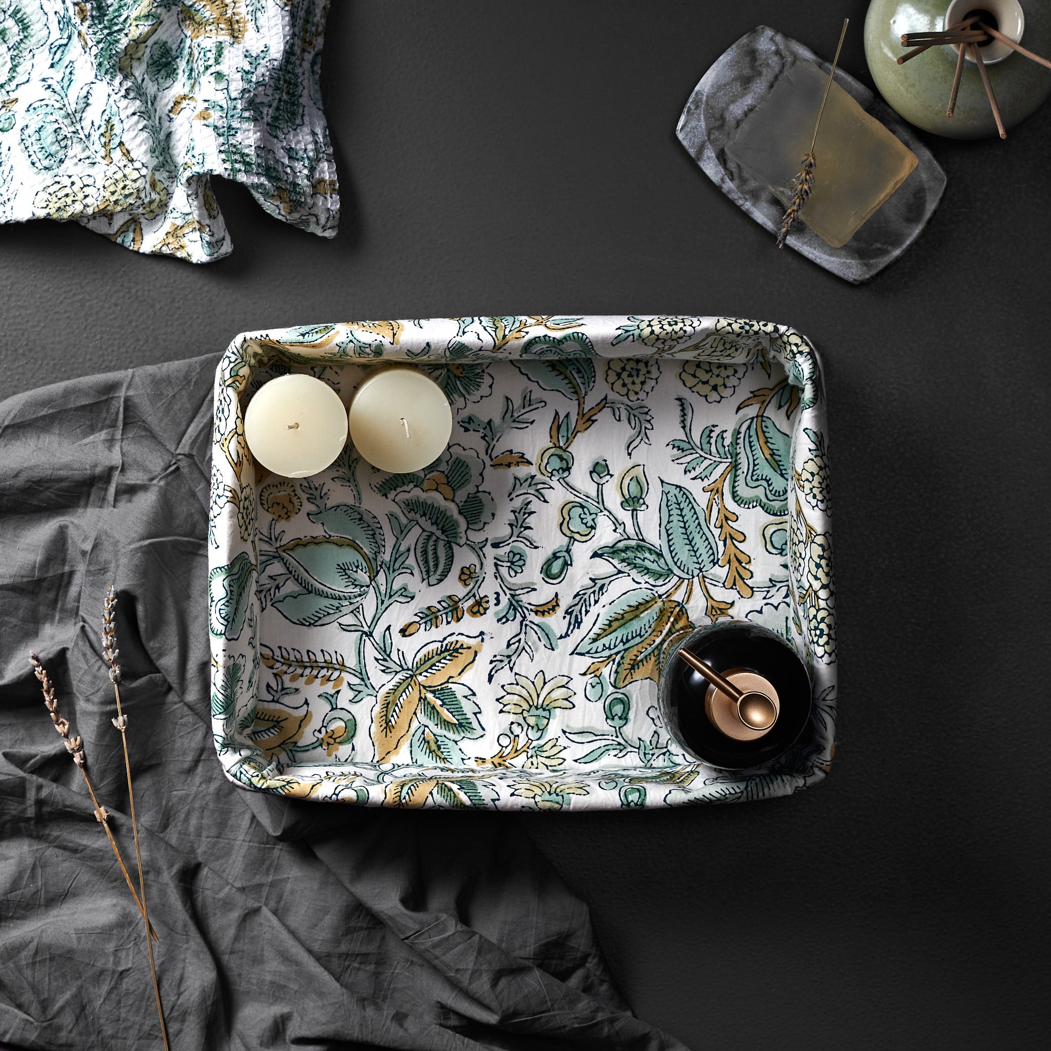 Jamila Green Vanity Tray