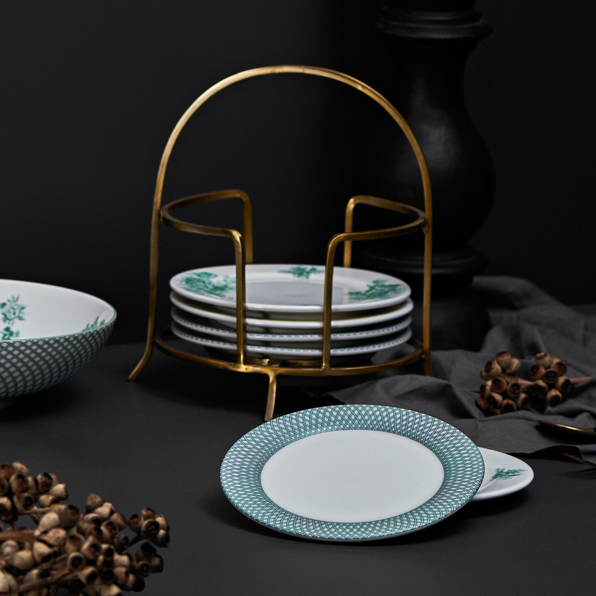 Renata Emerald Green Snack Plate Set