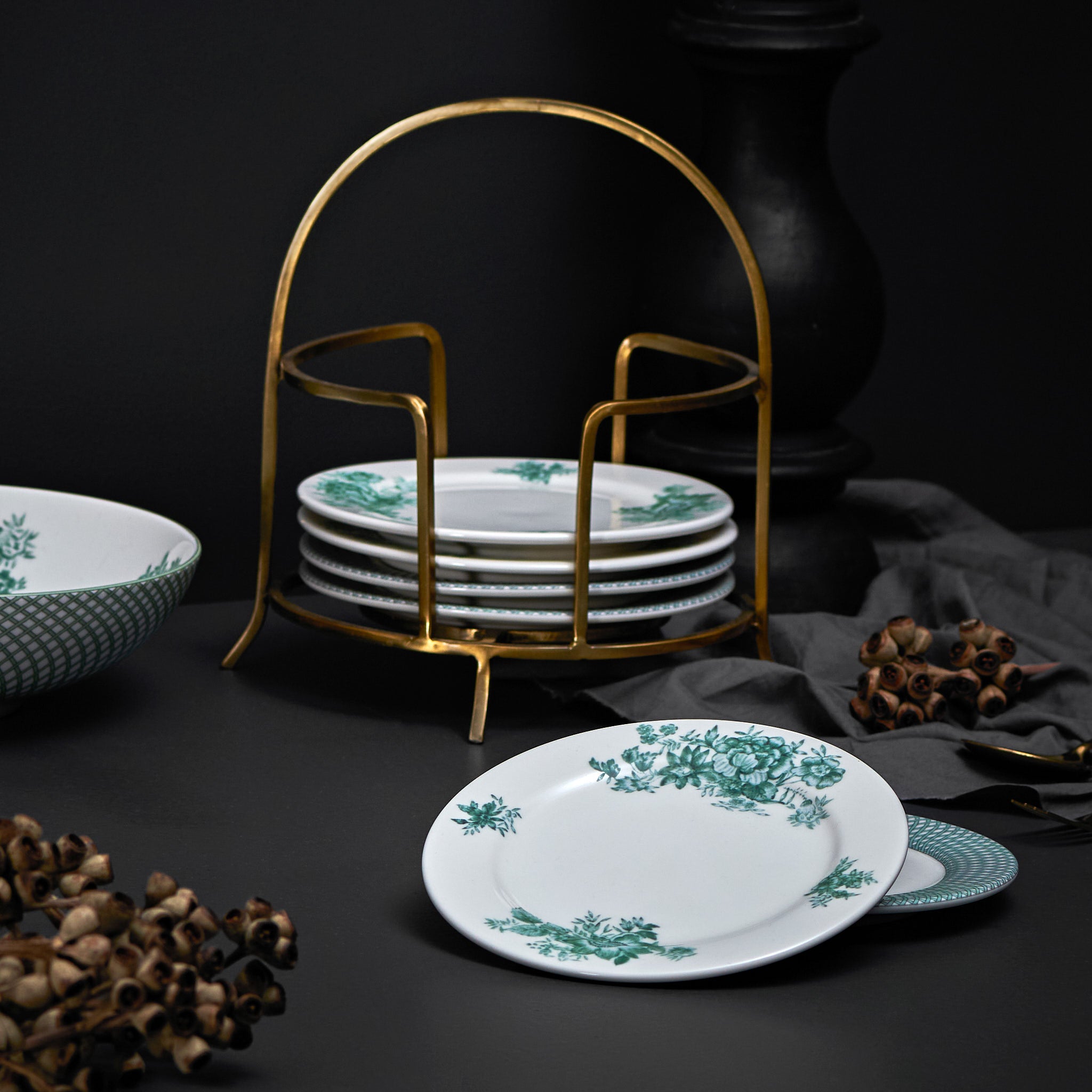 Renata Emerald Green Snack Plate Set