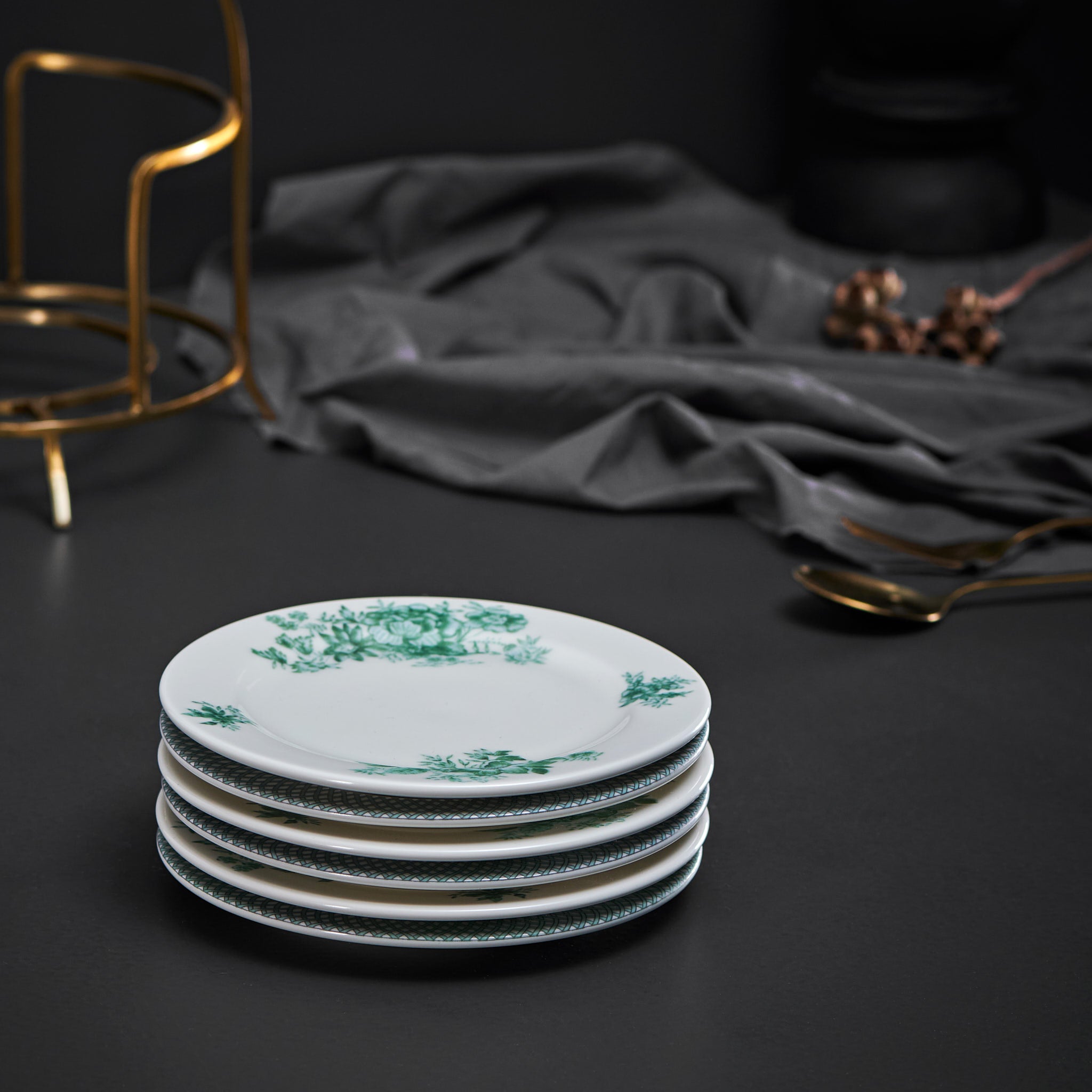 Renata Emerald Green Snack Plate Set