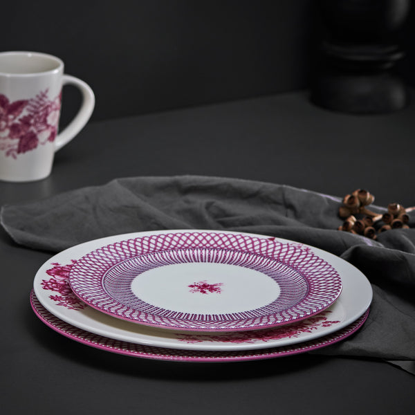 Renata raspberry pink dinner plate set (Set of 2)