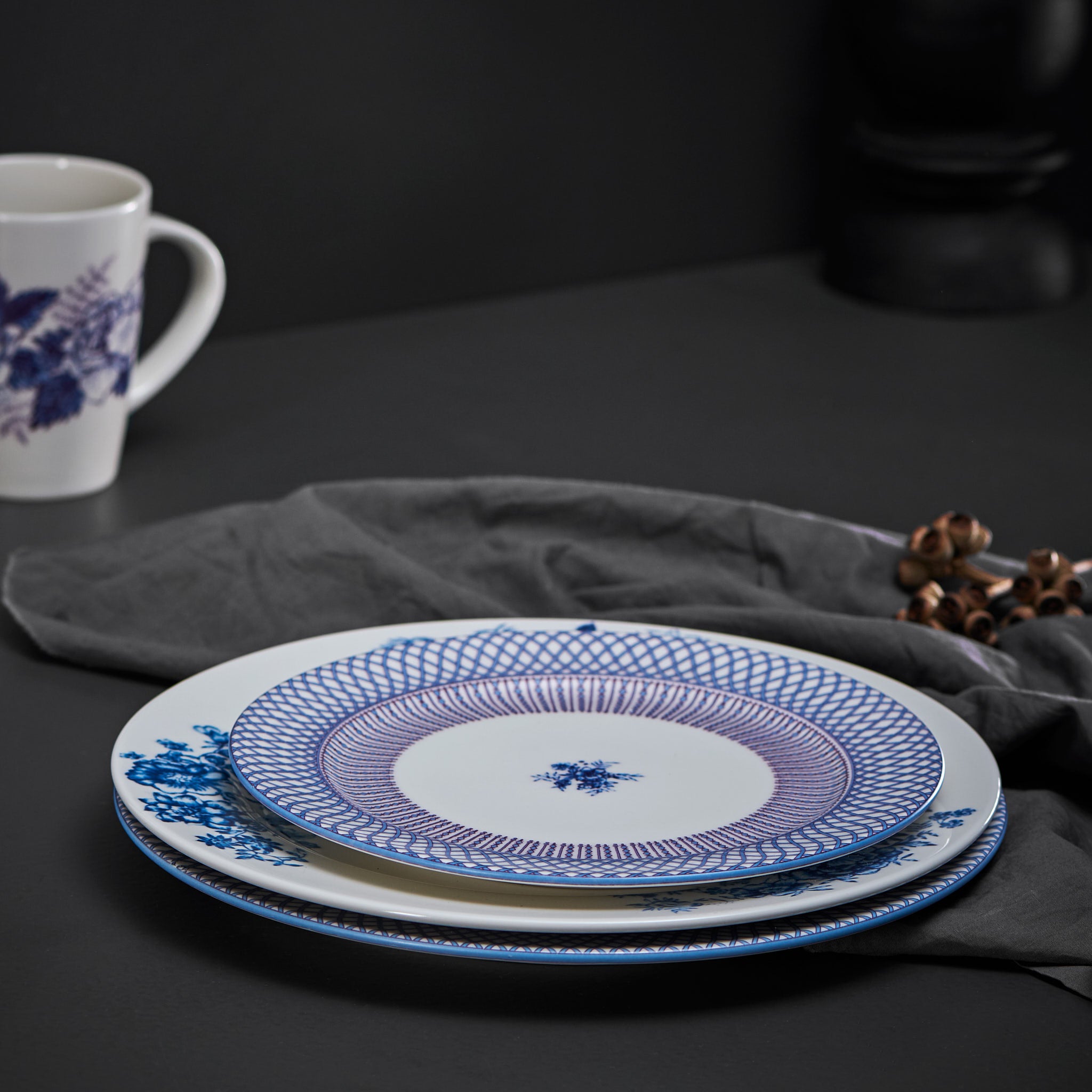 Renata China Blue Dinner Plate Set