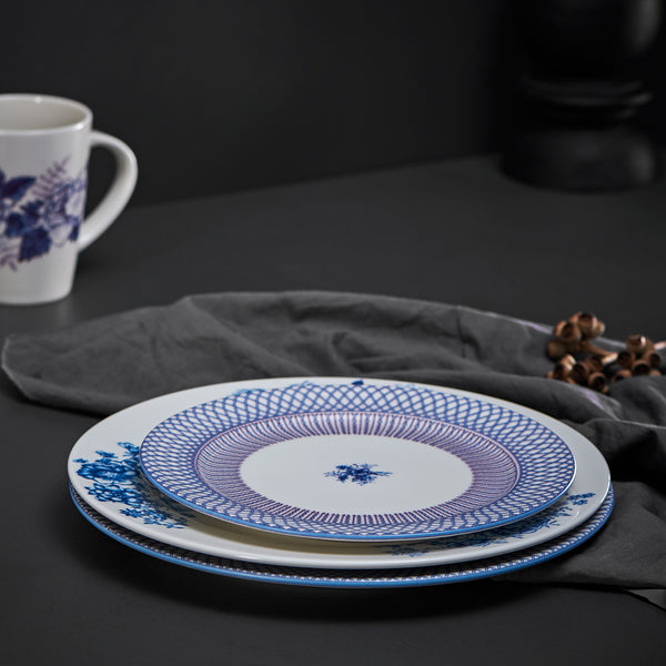 Renata china blue dinner plate set (Set of 2)