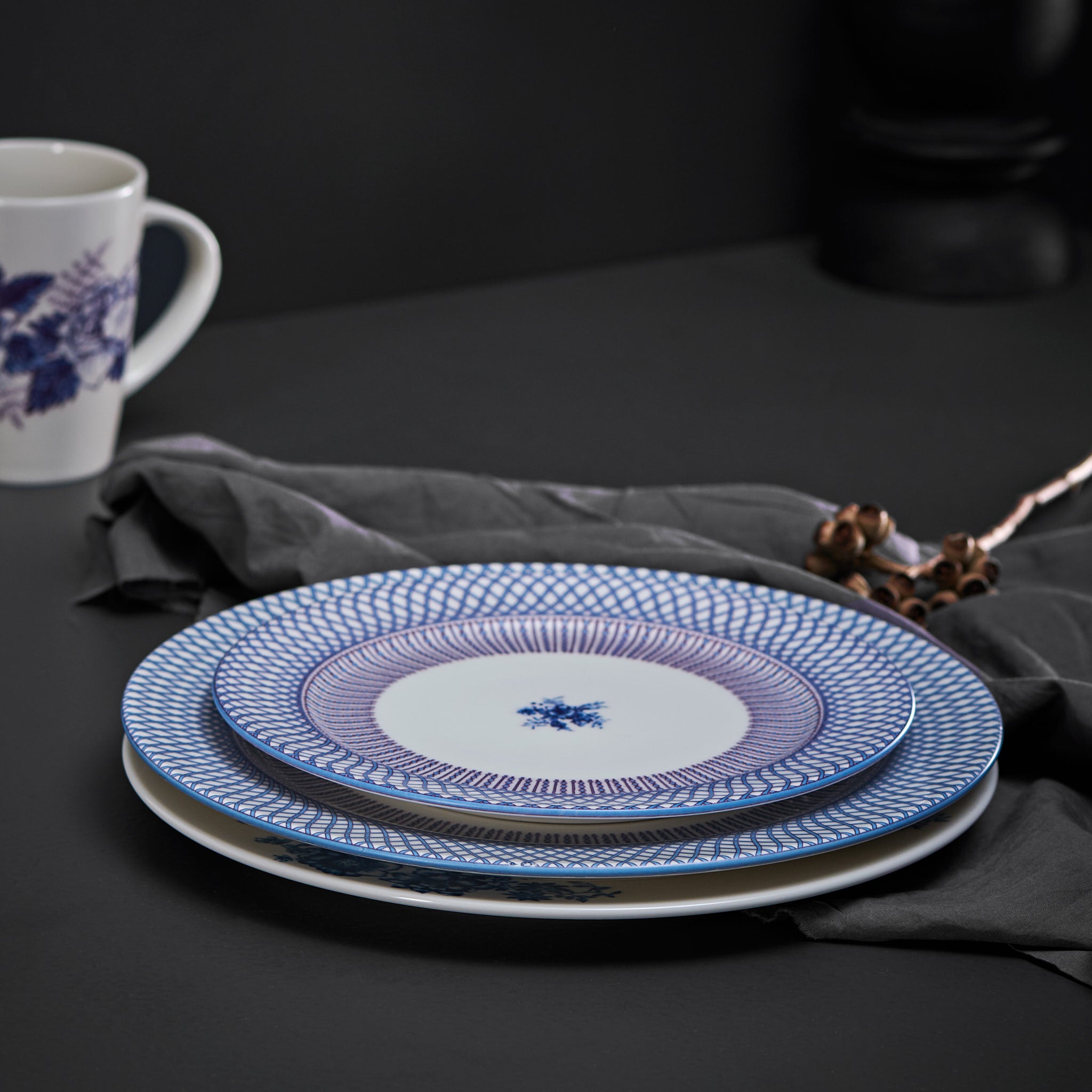 Renata China Blue Dinner Plate Set