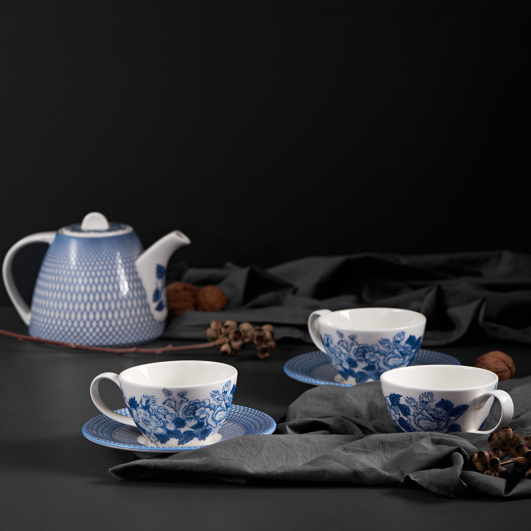 Renata China Blue Cup & Saucer Set