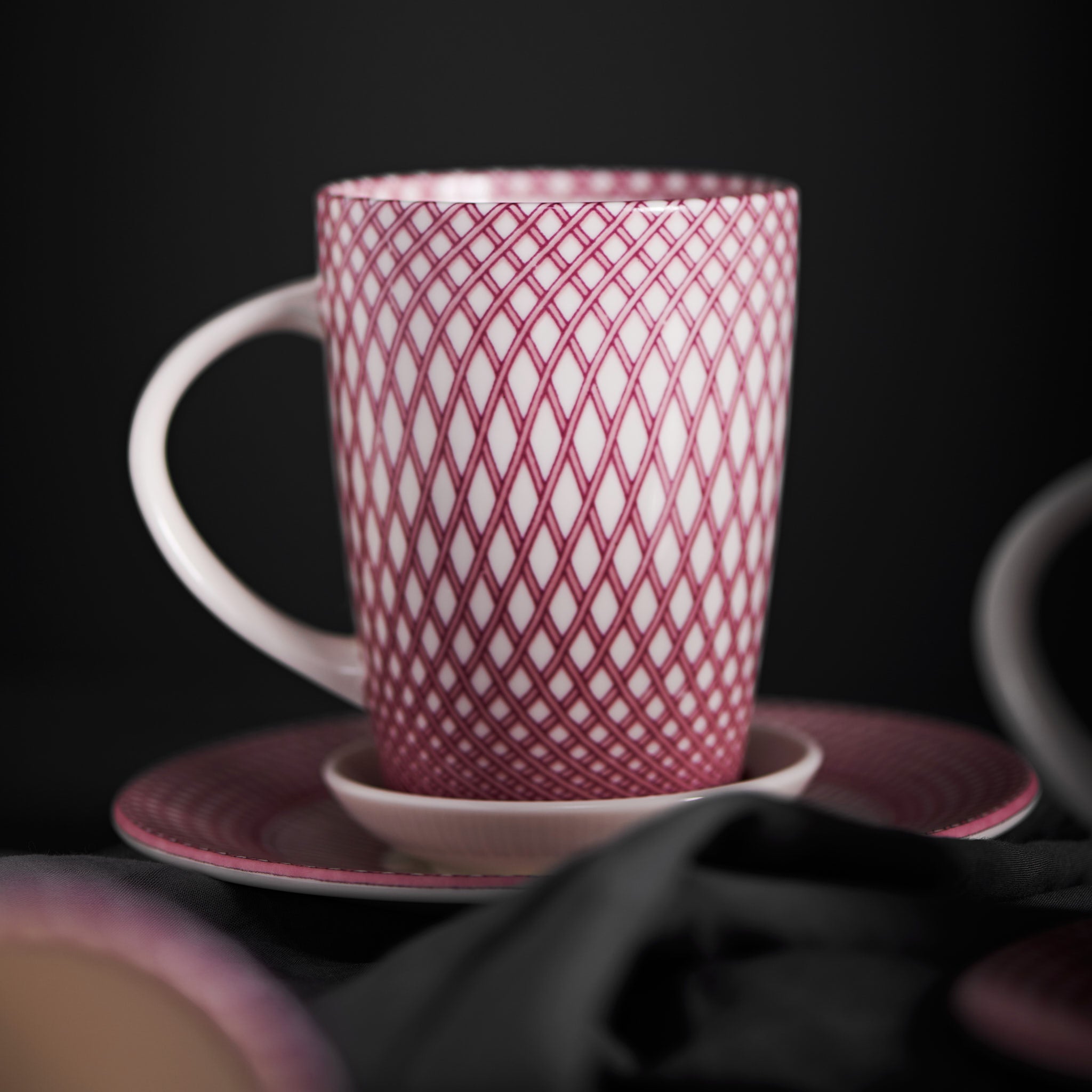 Renata Raspberry Pink Mug & Small Dish Set