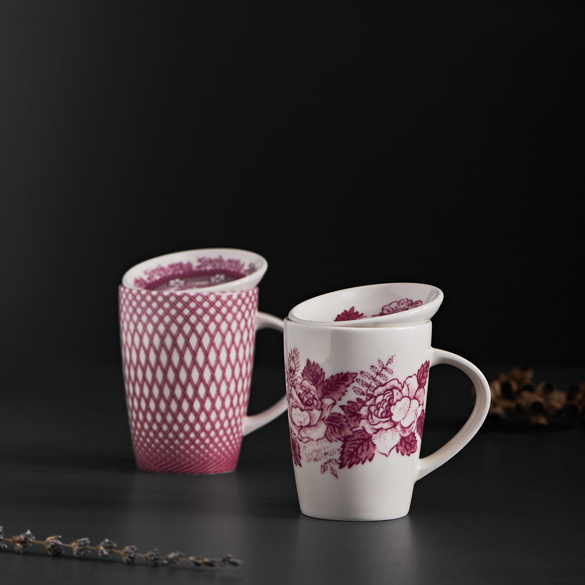 Renata Raspberry Pink Mug & Small Dish Set