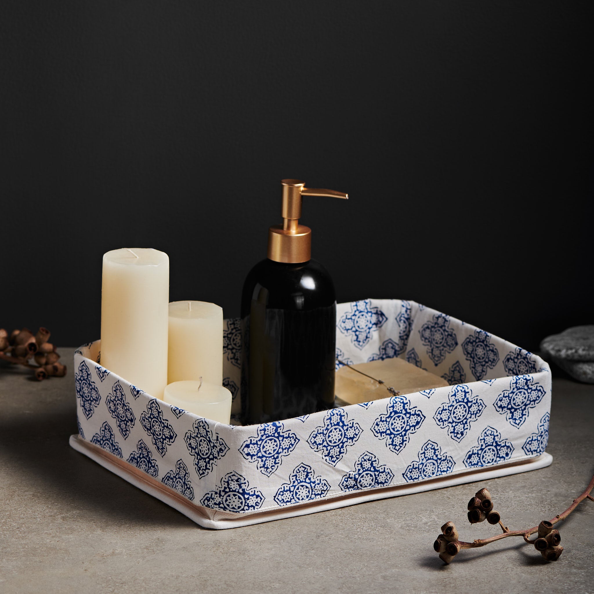 Jali Indigo Vanity Tray