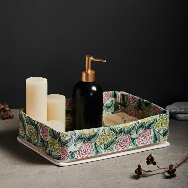 Dahlia lime vanity tray