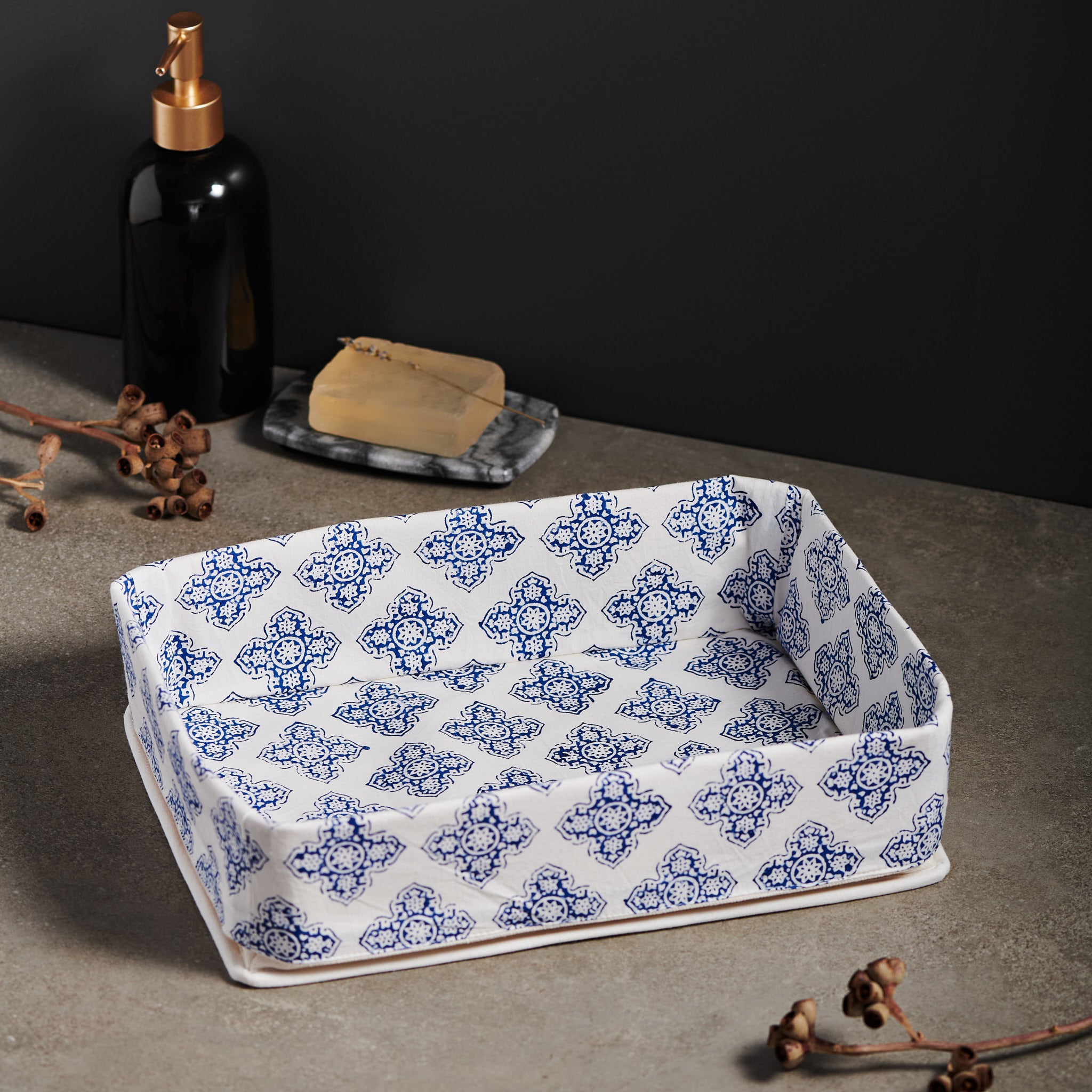 Jali Indigo Vanity Tray