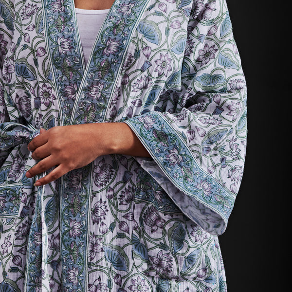 Nilofer Aqua Blue Bathrobe