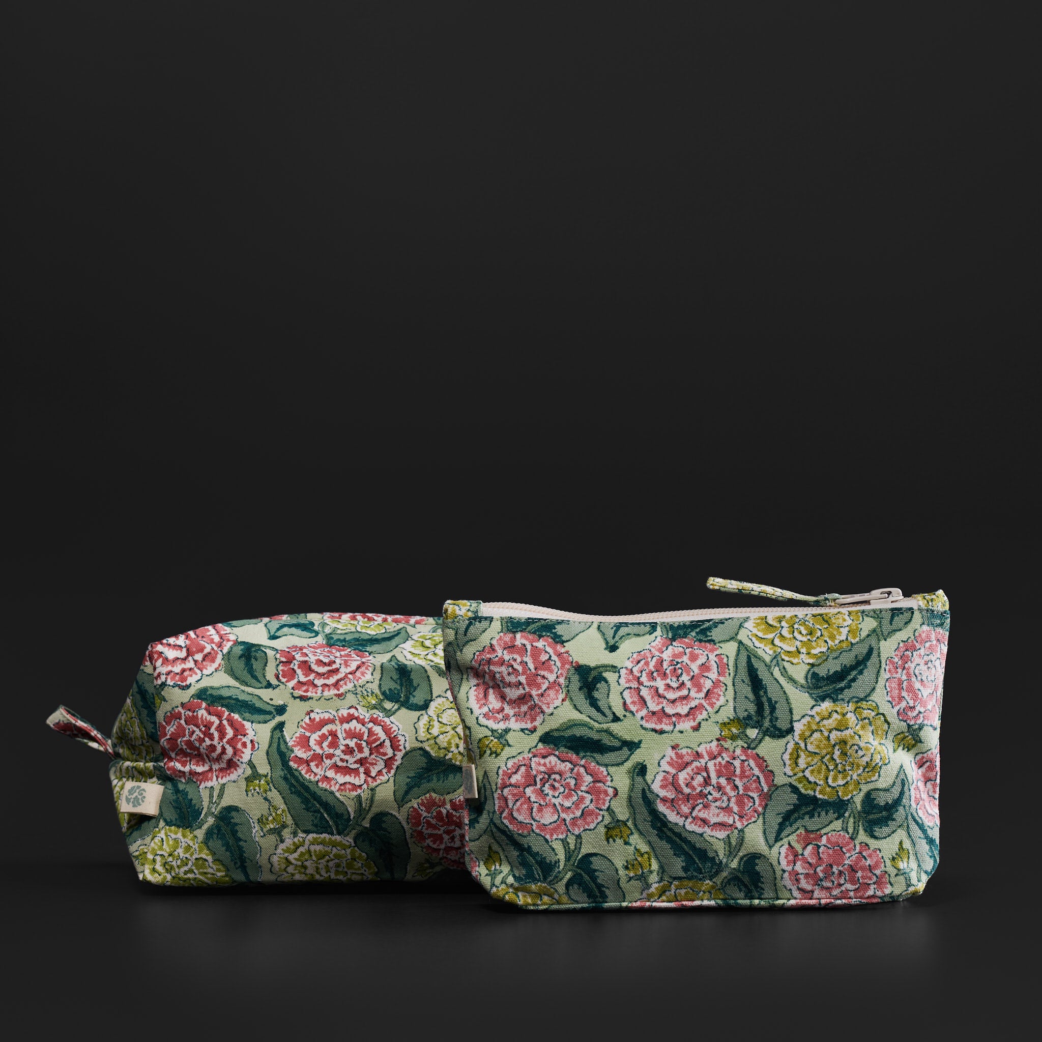 Dahlia Lime Travel Pouches